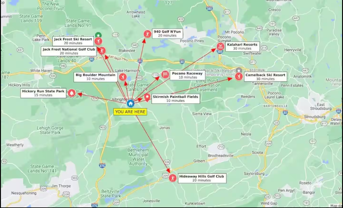 Albrightsville PA location on map
